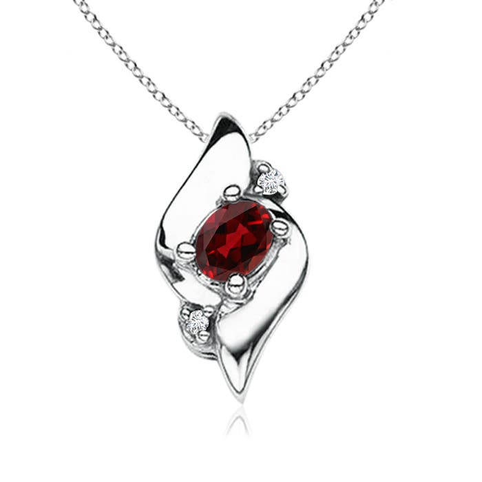 AAAA - Garnet / 0.21 CT / 14 KT White Gold