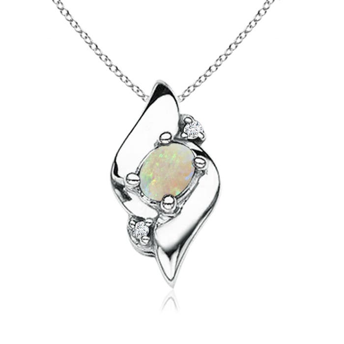 AAA - Opal / 0.13 CT / 14 KT White Gold