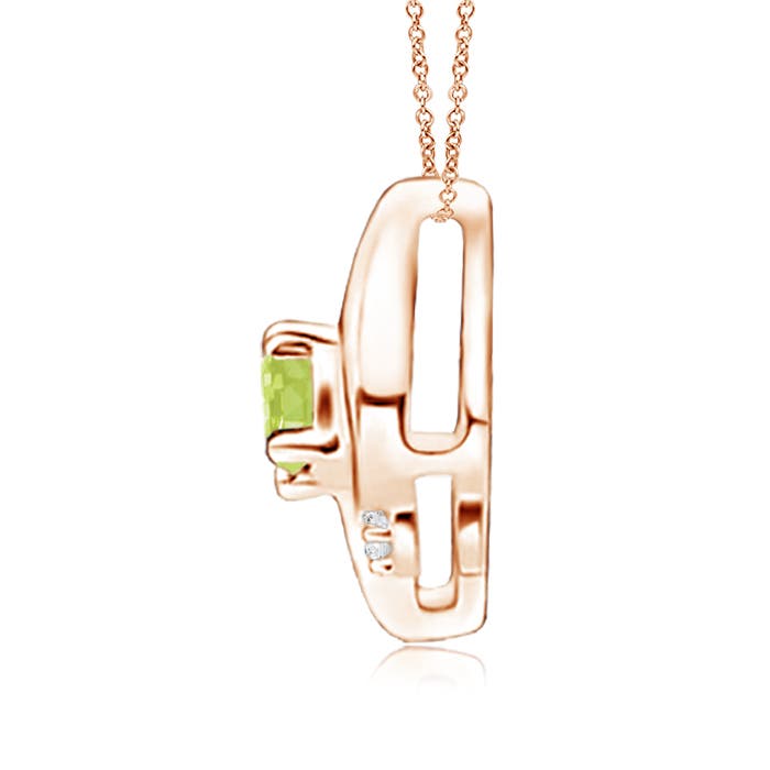 A - Peridot / 0.18 CT / 14 KT Rose Gold