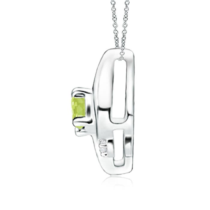 A - Peridot / 0.18 CT / 14 KT White Gold