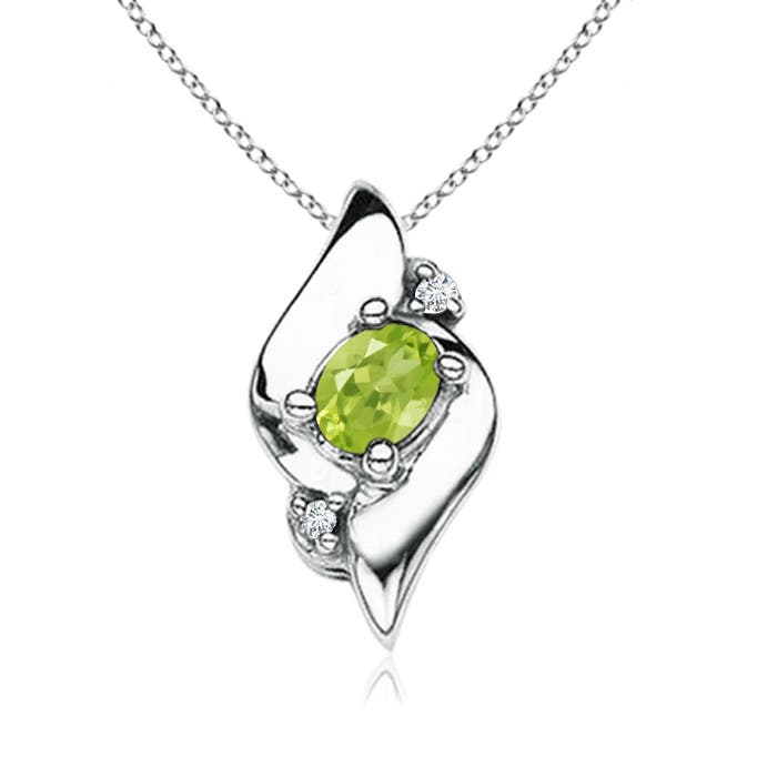 AA - Peridot / 0.18 CT / 14 KT White Gold