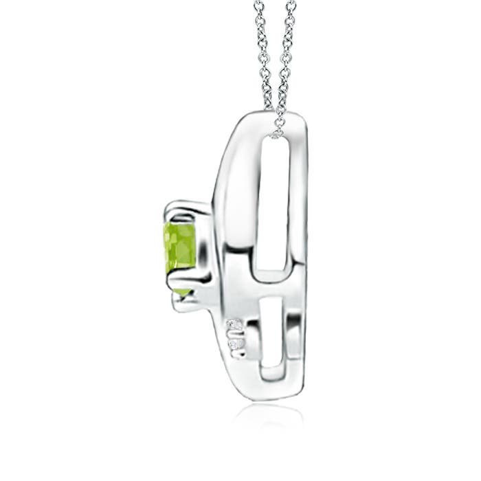 AA - Peridot / 0.18 CT / 14 KT White Gold