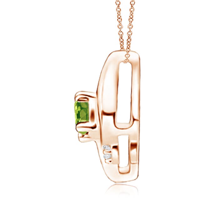 AAA - Peridot / 0.18 CT / 14 KT Rose Gold