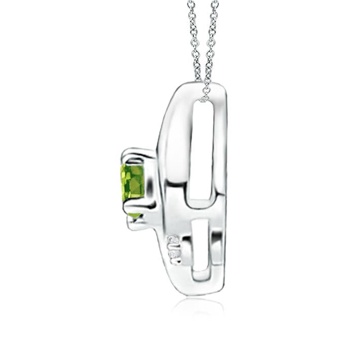 AAA - Peridot / 0.18 CT / 14 KT White Gold