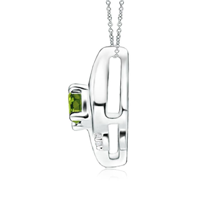 AAAA - Peridot / 0.18 CT / 14 KT White Gold