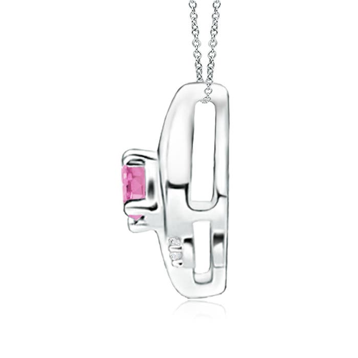 A - Pink Sapphire / 0.19 CT / 14 KT White Gold