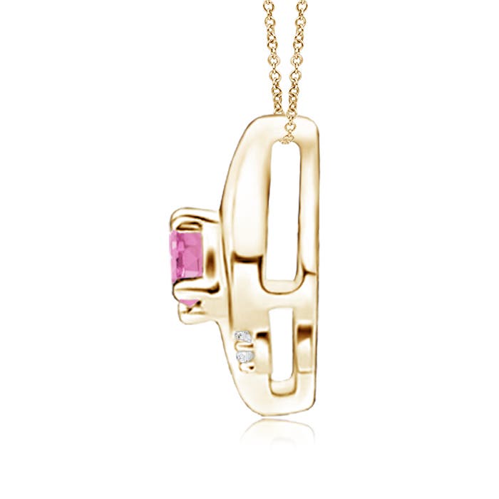 A - Pink Sapphire / 0.19 CT / 14 KT Yellow Gold