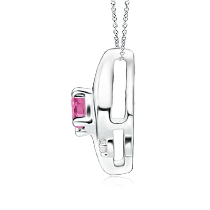 AA - Pink Sapphire / 0.19 CT / 14 KT White Gold