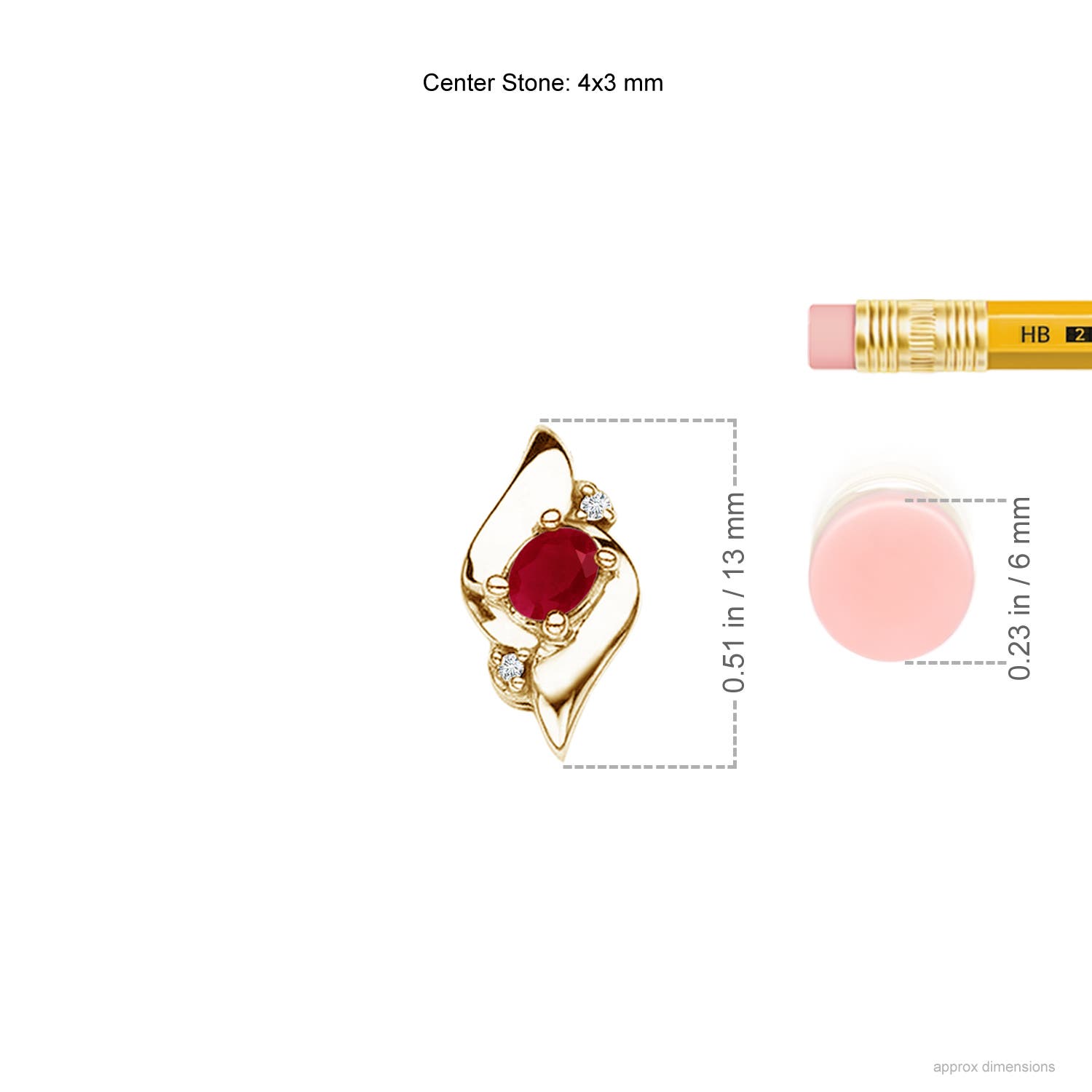 AA - Ruby / 0.21 CT / 14 KT Yellow Gold