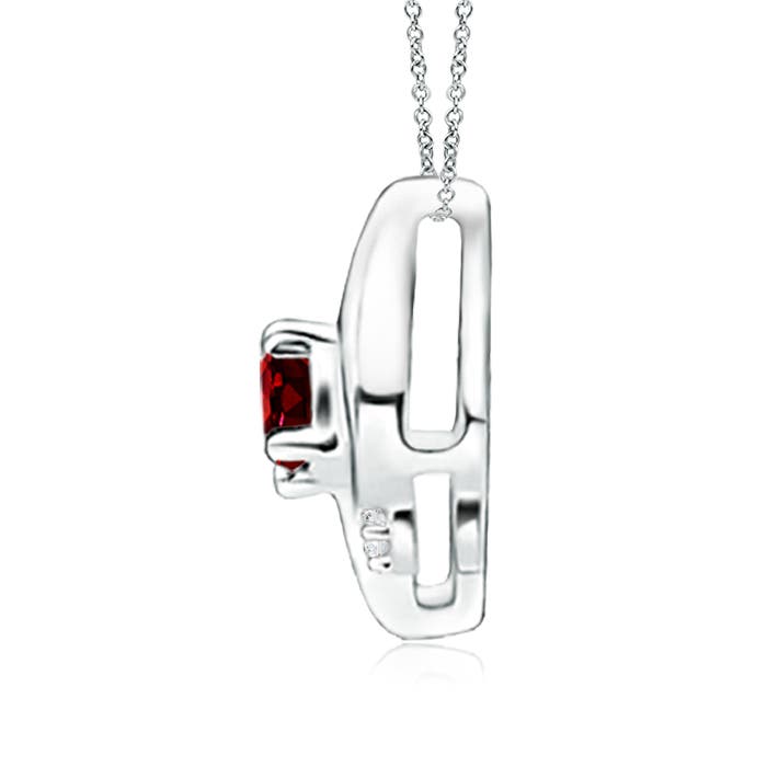 AAAA - Ruby / 0.21 CT / 14 KT White Gold