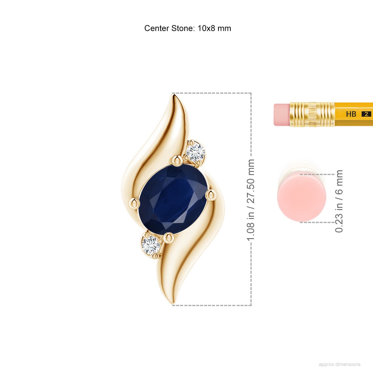 A - Blue Sapphire / 3.4 CT / 14 KT Yellow Gold