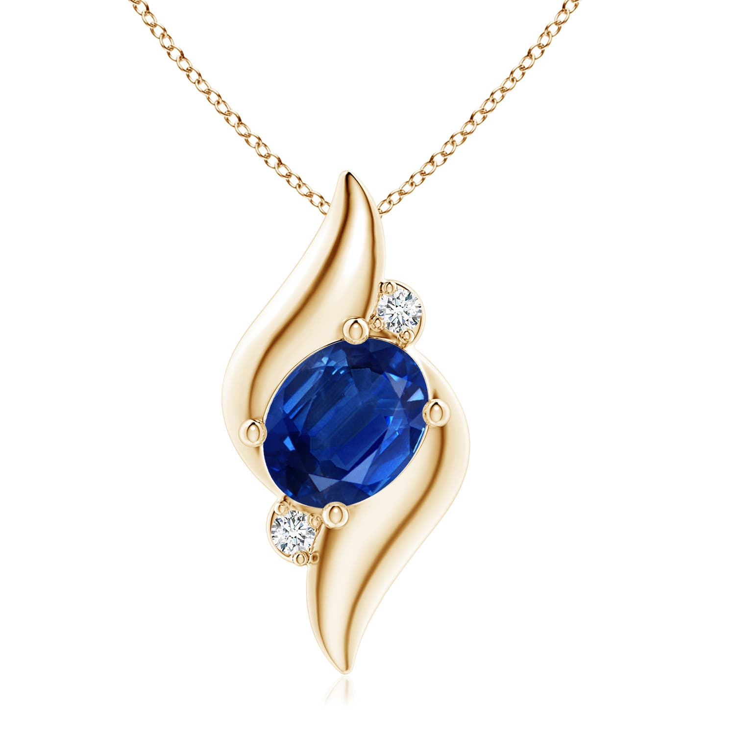 AAA - Blue Sapphire / 3.4 CT / 14 KT Yellow Gold