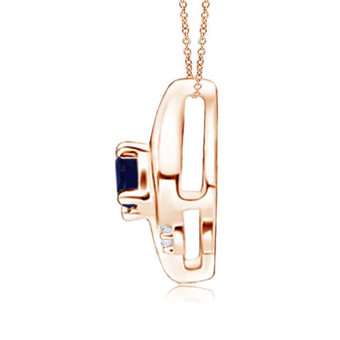 A - Blue Sapphire / 0.21 CT / 14 KT Rose Gold