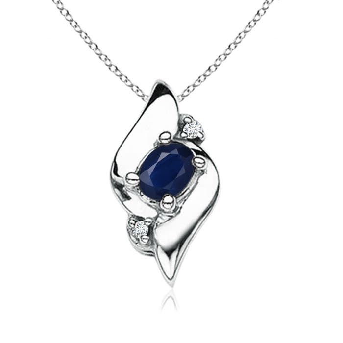 A - Blue Sapphire / 0.21 CT / 14 KT White Gold