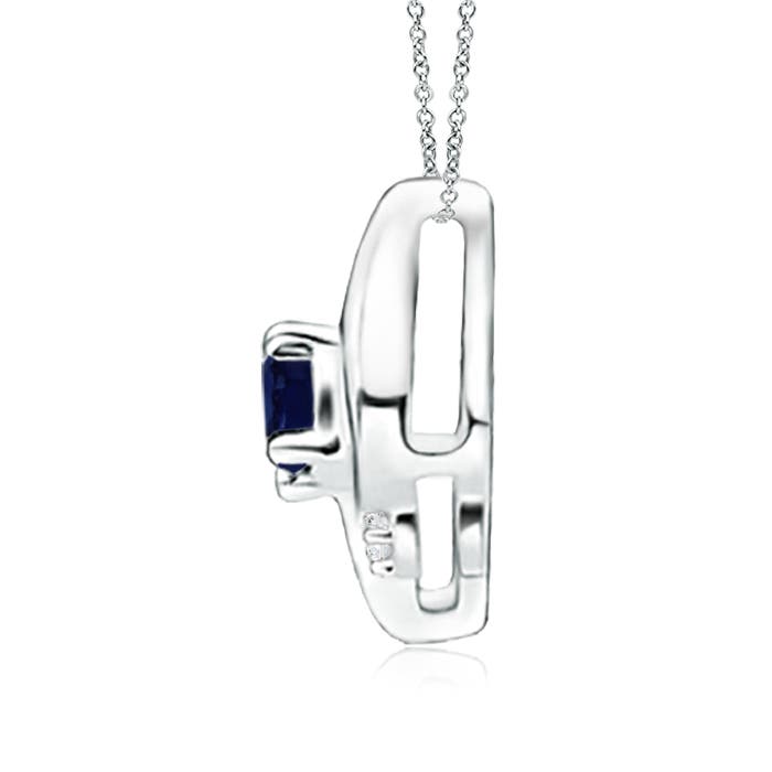 A - Blue Sapphire / 0.21 CT / 14 KT White Gold