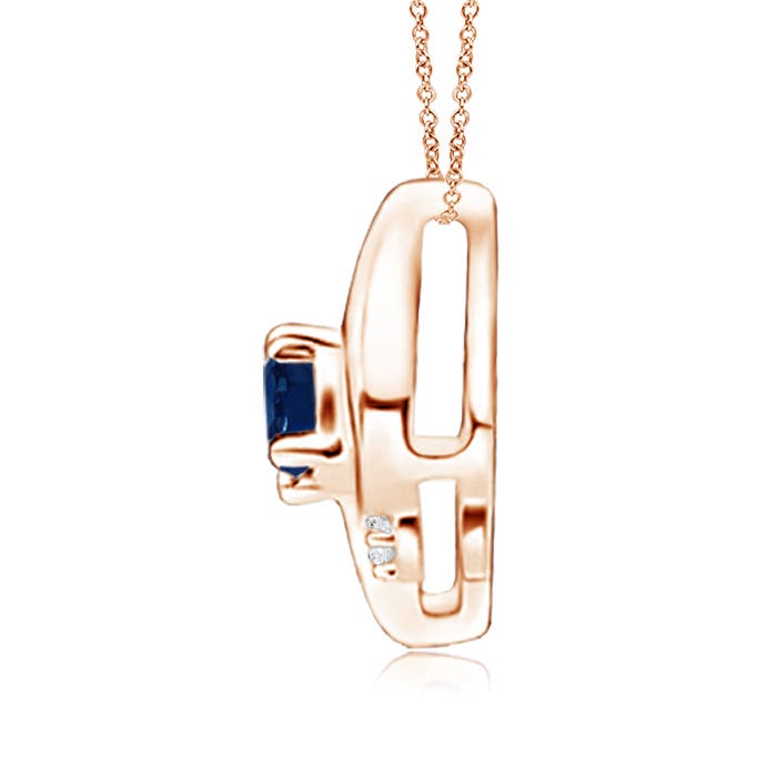 AA - Blue Sapphire / 0.21 CT / 14 KT Rose Gold