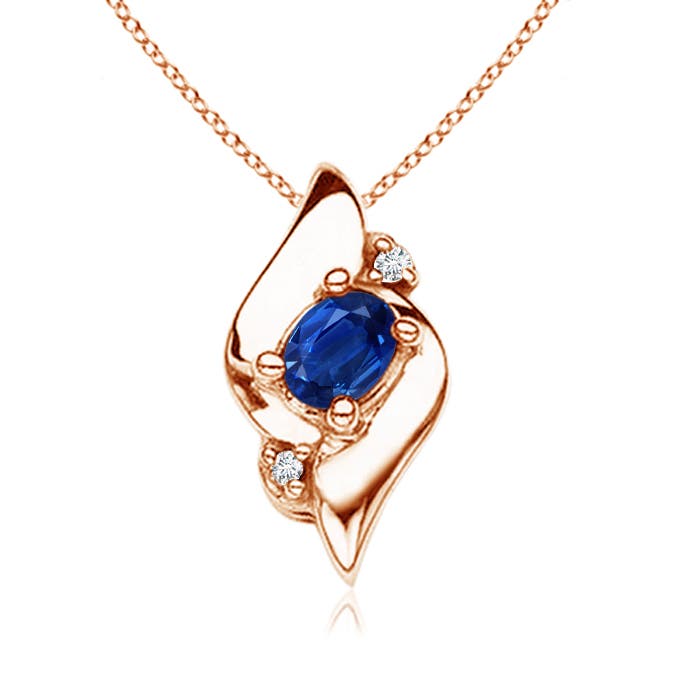 AAA - Blue Sapphire / 0.21 CT / 14 KT Rose Gold