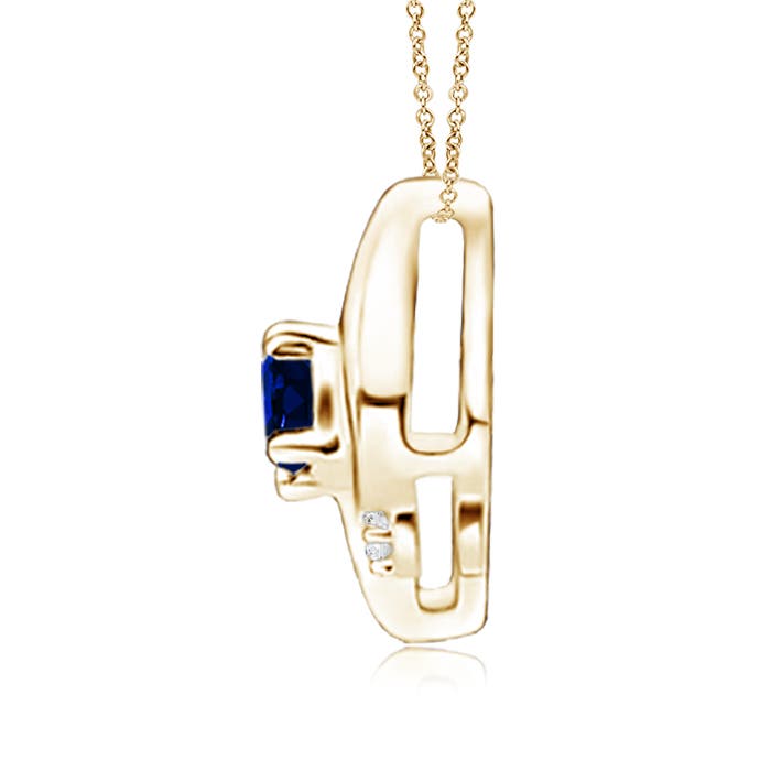 AAAA - Blue Sapphire / 0.21 CT / 14 KT Yellow Gold