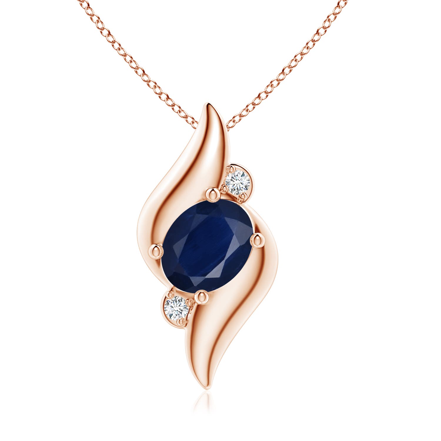 A - Blue Sapphire / 2.09 CT / 14 KT Rose Gold