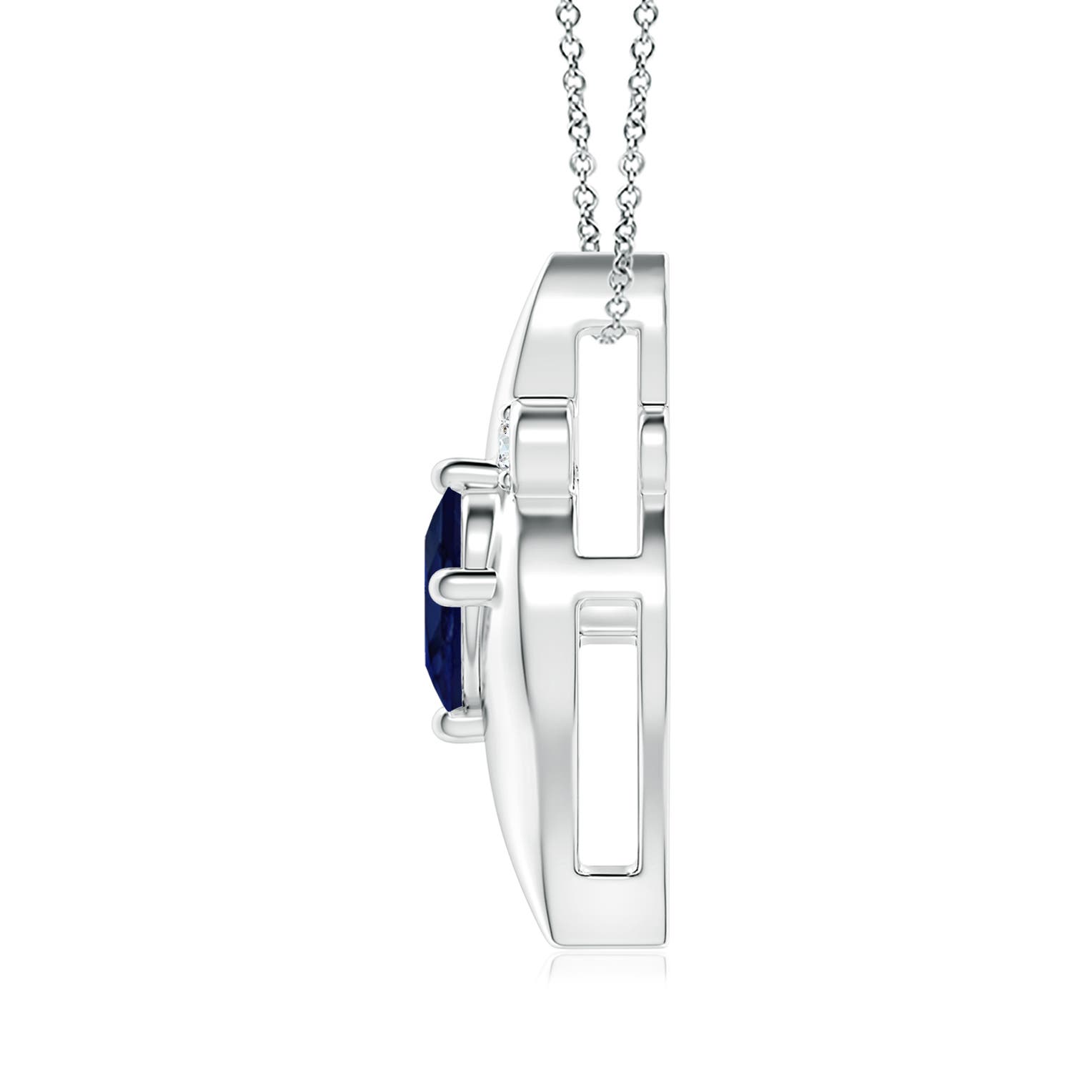 A - Blue Sapphire / 2.09 CT / 14 KT White Gold