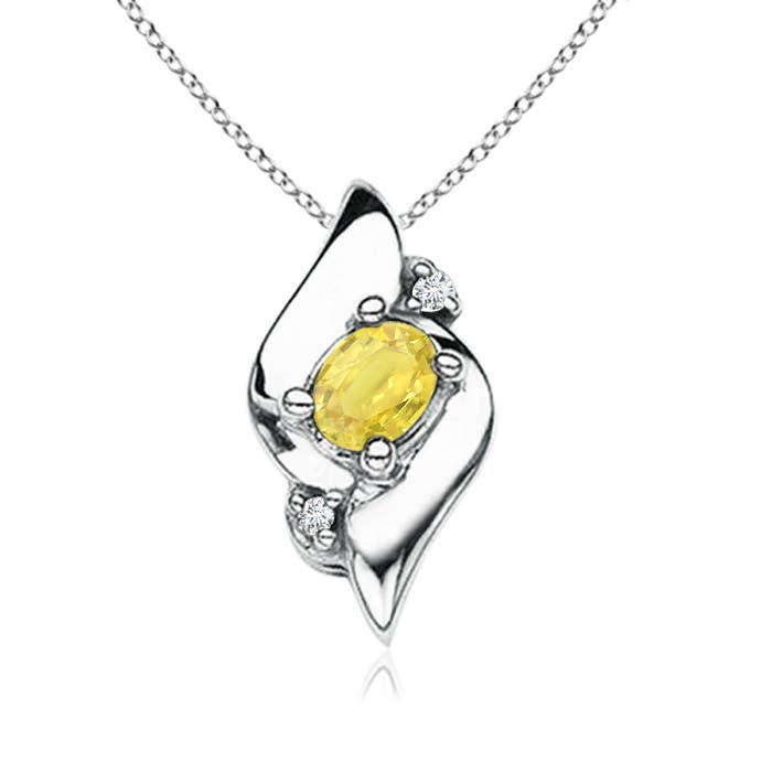 A - Yellow Sapphire / 0.29 CT / 14 KT White Gold