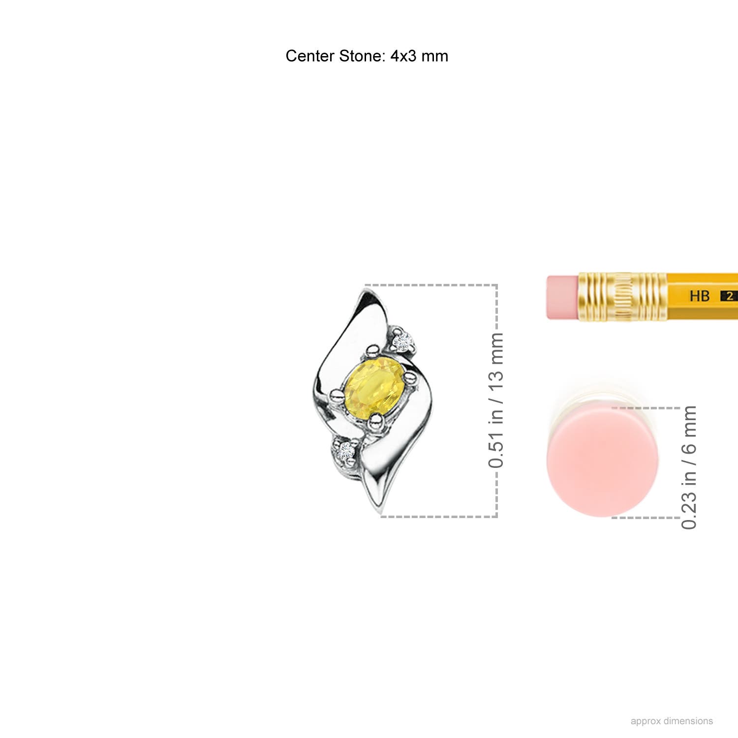 A - Yellow Sapphire / 0.29 CT / 14 KT White Gold