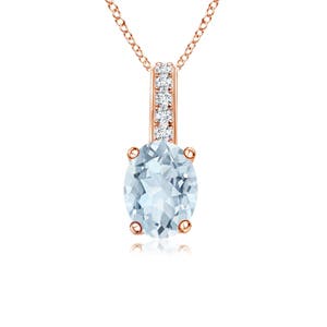 A - Aquamarine / 0.83 CT / 14 KT Rose Gold