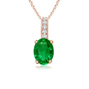 AAAA - Emerald / 0.43 CT / 14 KT Rose Gold