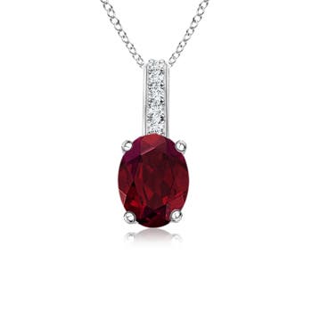 AA - Garnet / 0.93 CT / 14 KT White Gold