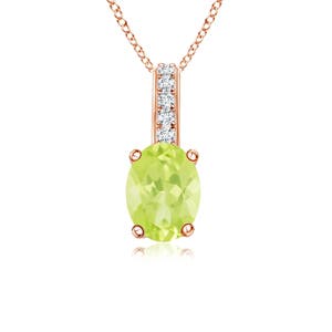 A - Peridot / 0.99 CT / 14 KT Rose Gold