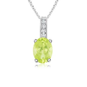 A - Peridot / 0.99 CT / 14 KT White Gold