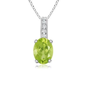 AA - Peridot / 0.99 CT / 14 KT White Gold