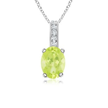 A - Peridot / 0.88 CT / 14 KT White Gold