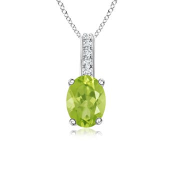 AA - Peridot / 0.88 CT / 14 KT White Gold