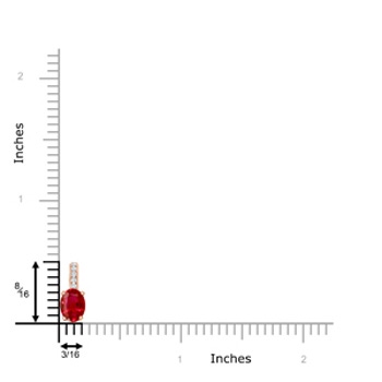 6x4mm AAA Oval Ruby Solitaire Pendant with Diamond Bale in Rose Gold product image