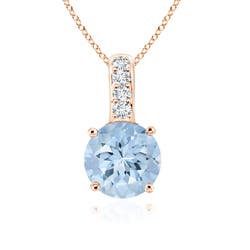 AA - Aquamarine / 0.22 CT / 14 KT Rose Gold