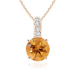 AA - Citrine / 0.25 CT / 14 KT Rose Gold