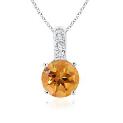 AA - Citrine / 0.25 CT / 14 KT White Gold