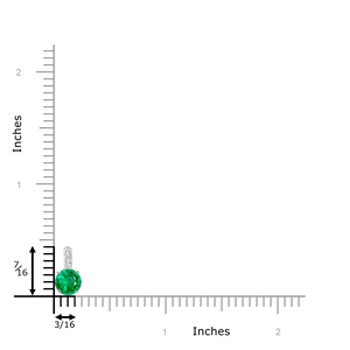 5mm AAA Solitaire Round Emerald Pendant with Diamond Bale in S999 Silver product image