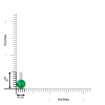 6mm AAA Solitaire Round Emerald Pendant with Diamond Bale in P950 Platinum product image