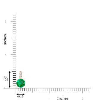 6mm AAA Solitaire Round Emerald Pendant with Diamond Bale in Rose Gold product image