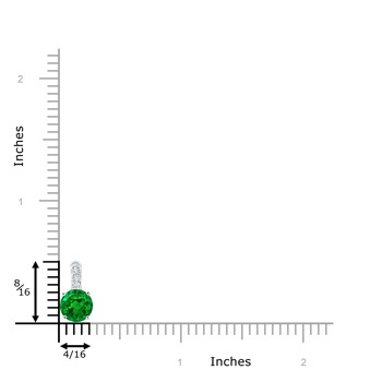6mm AAAA Solitaire Round Emerald Pendant with Diamond Bale in White Gold product image