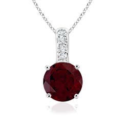 A - Garnet / 0.35 CT / 14 KT White Gold