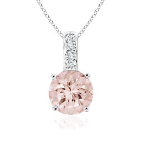 AA - Morganite / 0.44 CT / 14 KT White Gold