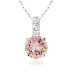 AAAA - Morganite / 0.44 CT / 14 KT White Gold