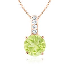 A - Peridot / 0.32 CT / 14 KT Rose Gold