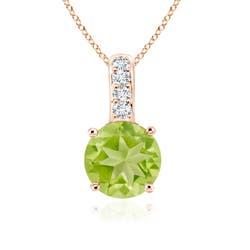 AA - Peridot / 0.32 CT / 14 KT Rose Gold