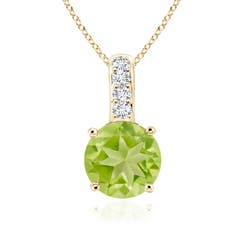 AA - Peridot / 0.32 CT / 14 KT Yellow Gold