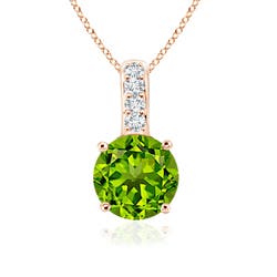 AAAA - Peridot / 0.32 CT / 14 KT Rose Gold