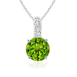 AAAA - Peridot / 0.32 CT / 14 KT White Gold